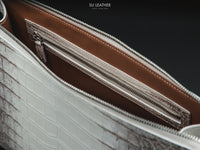 Bespoke Himalaya Crocodile Pouch Bag – Leather Bag Pattern