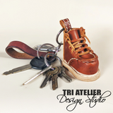 DIY leather moc toe boots keychain which is a great gift idea