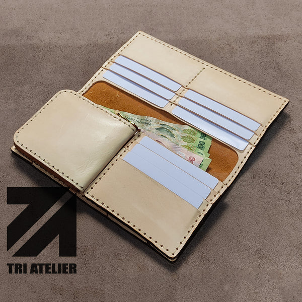 Leather PDF Bifold Wallet Pattern With Snap Button Template 