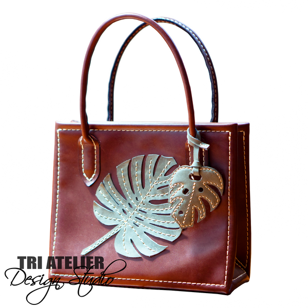 Mini Hand Stitched Tooled Leather Bag -Brown (67bc1) - Mission Del Rey  Southwest