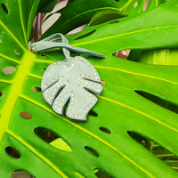 How to make a Monstera leather charm for bag | Leather pattern