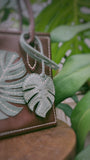 How to make a Monstera leather charm for bag | Leather pattern
