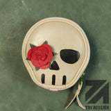 DIY leather coin purse with zipper - Spooky skull zipper coin purse / coin wallet for Halloween - Leather pattern - PDF Download